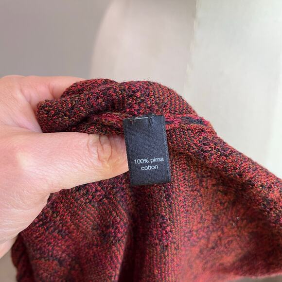 Peruvian Collection Pima Cotton Knit Maxi Dress Sleeveless Red Boho Sz XL - Picture 6 of 8